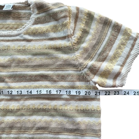 Vintage Croft & Barrow Cotton Blend Short Sleeve‎ Striped Sweater Large - Picture 4 of 5